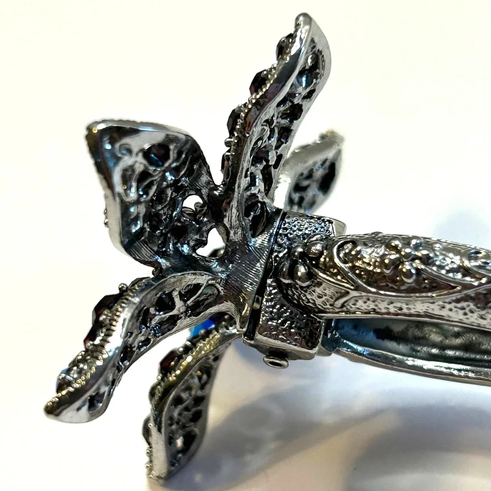 Vintage AB Rhinestone‎ Flower Hair Clip